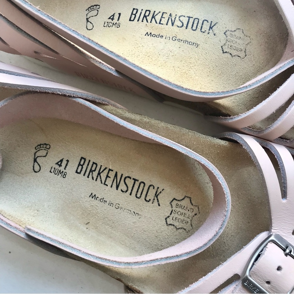 Birkenstock Sandals EU 41 S-10 Palma Pink Leather Strappy Like New - Picture 3 of 6
